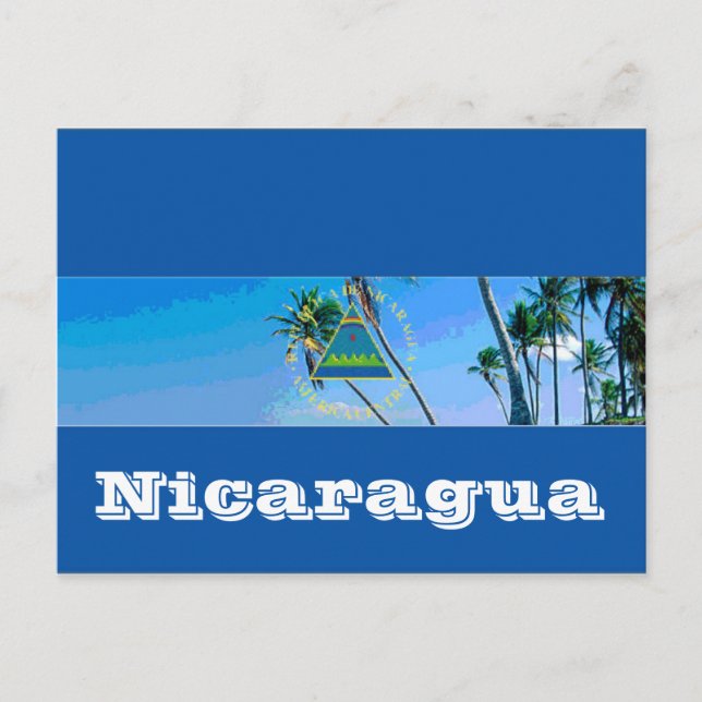 Cartão Postal Bandeira da Nicarágua (Frente)