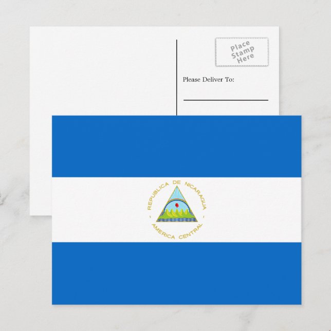 Cartão Postal Bandeira da Nicarágua, Bandeira da Nicarágua (Frente/Verso)