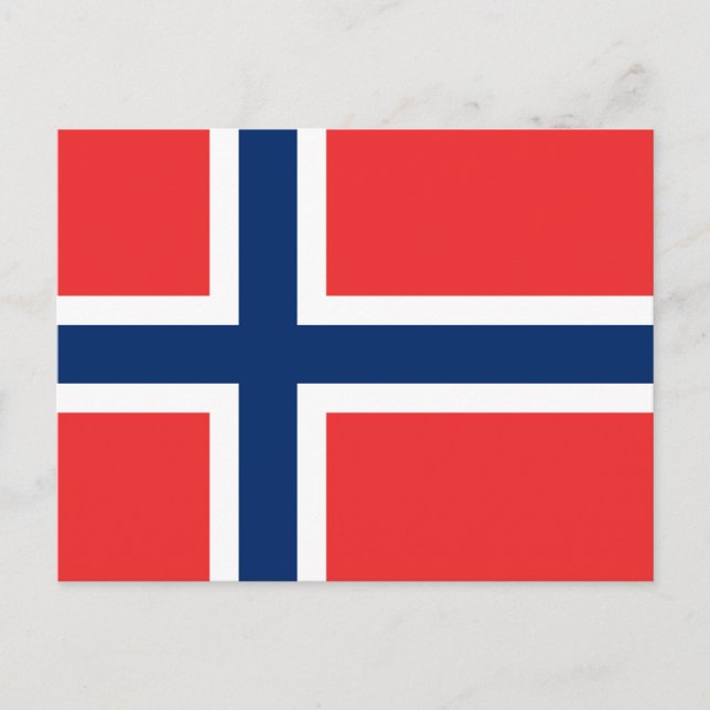Cartão Postal Bandeira da Noruega (Frente)