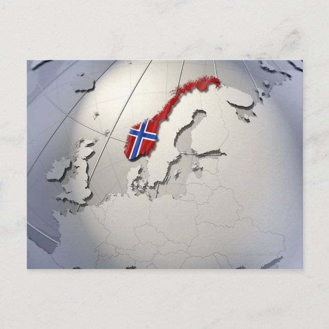 Cartão Postal Bandeira da Noruega (Frente)