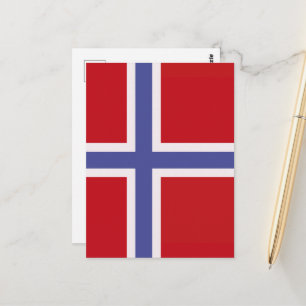 Cartão Postal Bandeira da Noruega