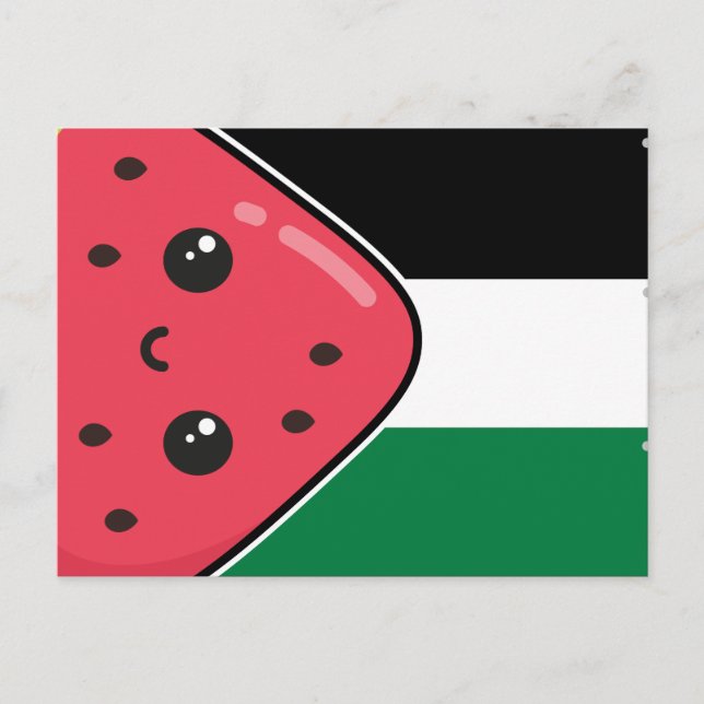 Cartão Postal Bandeira da Palestina Cura com Palestina Livre de  (Frente)