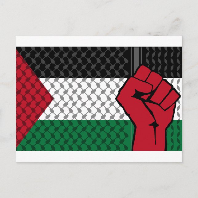 Cartão Postal Bandeira da Palestina, Salvar Gaza, Gaza livre (Frente)