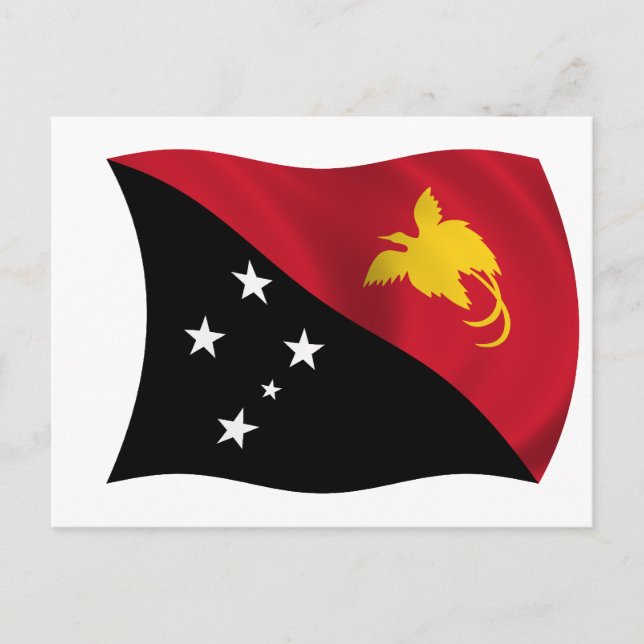 Cartão Postal Bandeira da Papua-Nova Guiné (Frente)
