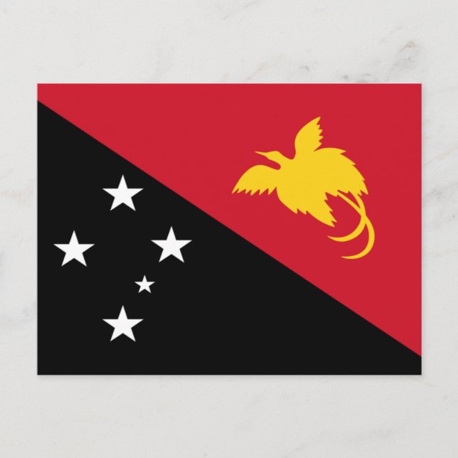 Cartão Postal Bandeira da Papua-Nova Guiné (Frente)