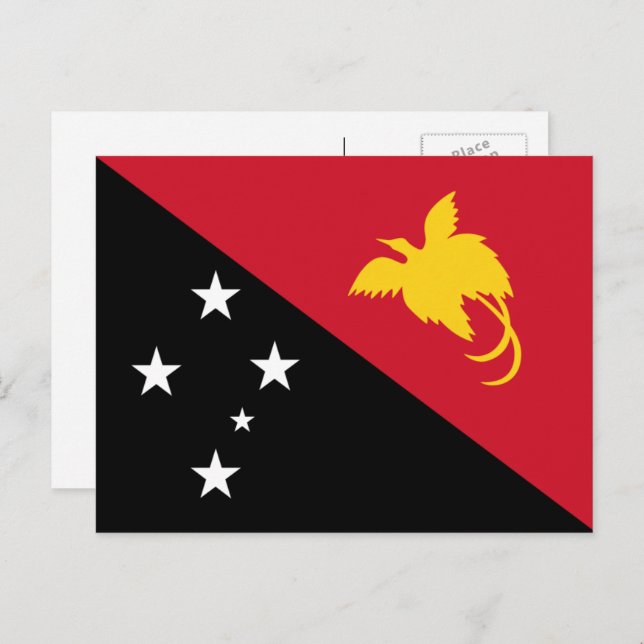 Cartão Postal Bandeira da Papua-Nova Guiné, Bandeira da Papua-No (Frente/Verso)
