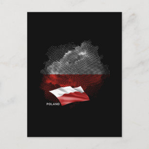 Cartão Postal bandeira da Polônia