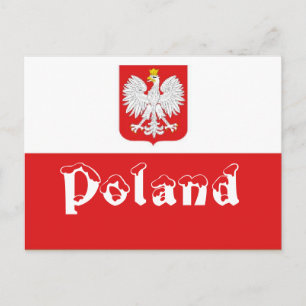Cartão Postal bandeira da Polônia
