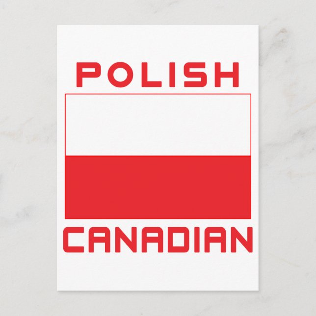 Cartão Postal Bandeira da Polônia Canadense (Frente)