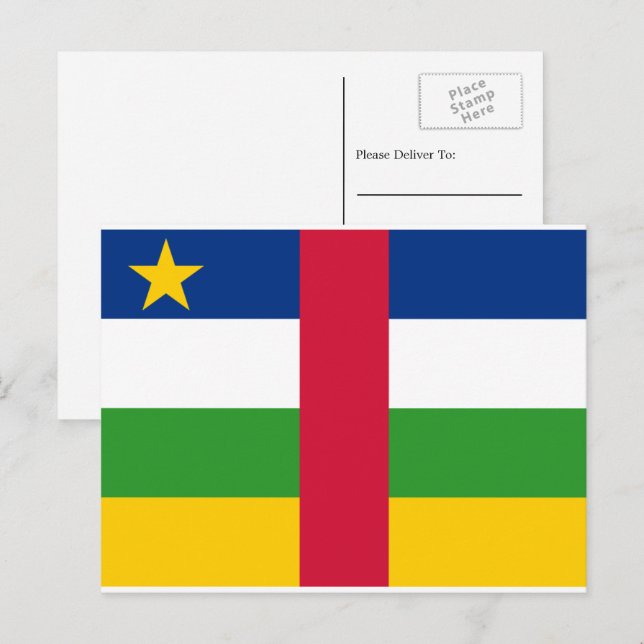 Cartão Postal Bandeira da República Centro-Africana (Frente/Verso)