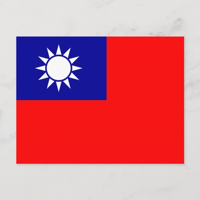 Cartão Postal Bandeira da República da China (Taiwan) - 中華民國國旗 (Frente)