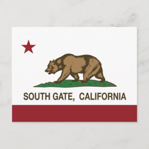 Cartão Postal Bandeira da República da Porta Sul da Califórnia
