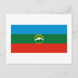 Cartão Postal Bandeira da República de Karachay-Cherkess