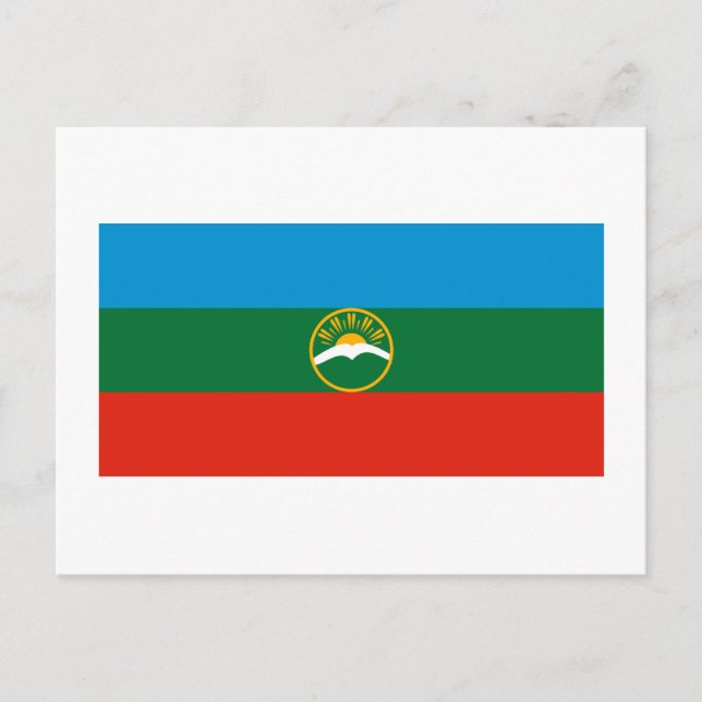 Cartão Postal Bandeira da República de Karachay-Cherkess (Frente)