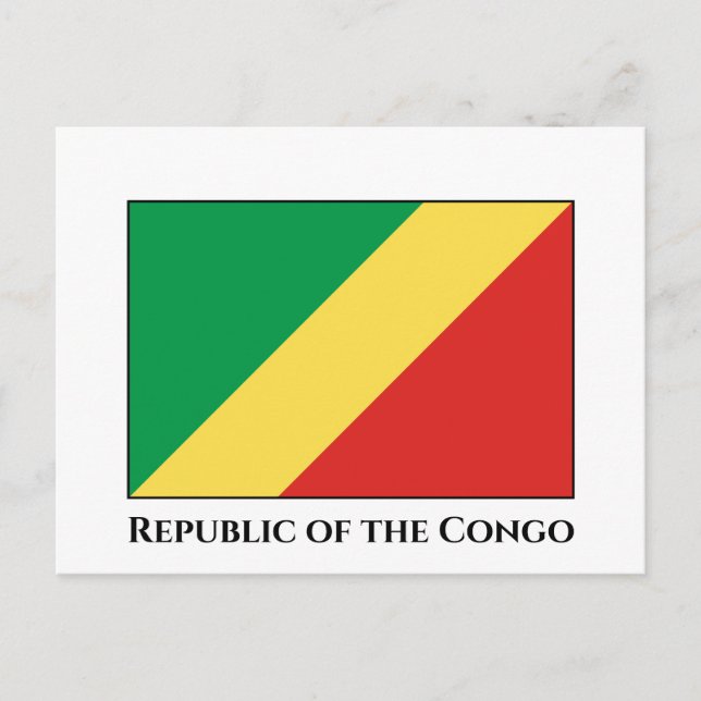 Cartão Postal Bandeira da República do Congo (Frente)