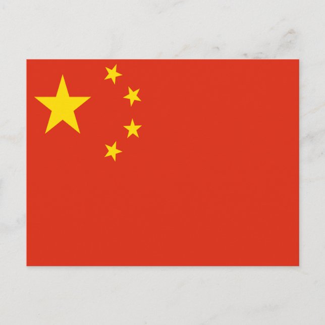 Cartão Postal Bandeira da República Popular da China (Frente)