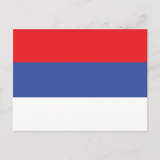 Cartão Postal Bandeira da República Sérvia (Frente)