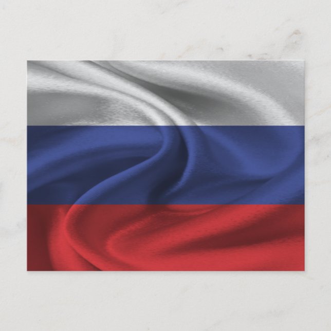 Cartão Postal Bandeira da Rússia (Frente)
