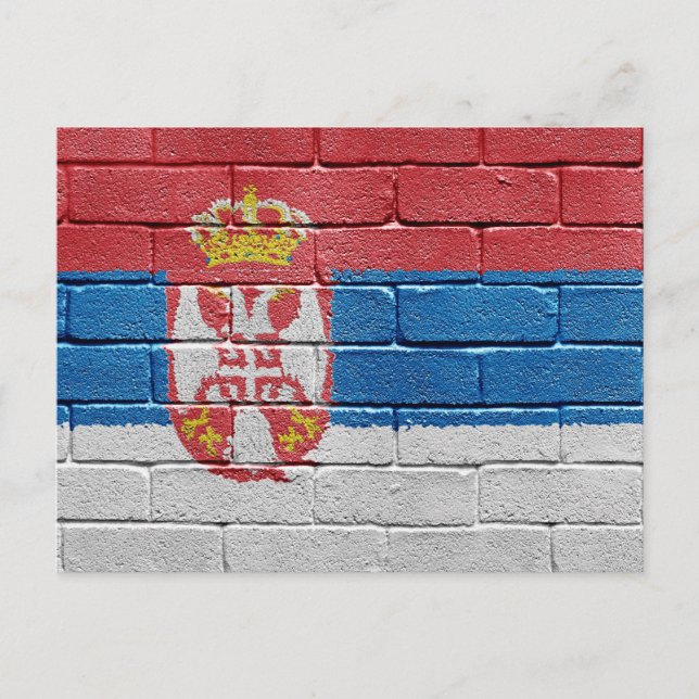 Cartão Postal Bandeira da Sérvia (Frente)