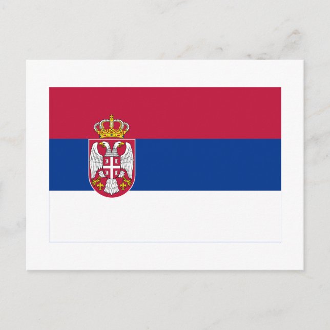 Cartão Postal Bandeira da Sérvia (Frente)