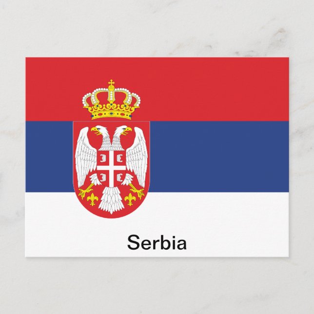 Cartão Postal Bandeira da Sérvia (Frente)