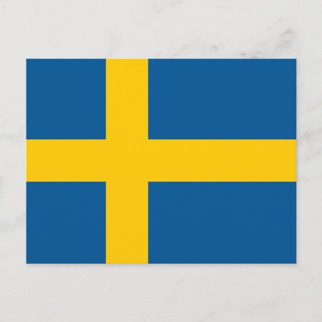 Cartão Postal Bandeira da Suécia (Frente)