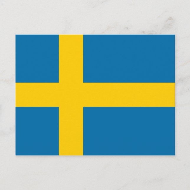 Cartão Postal Bandeira da Suecia (Frente)