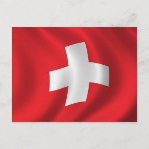 Cartão Postal Bandeira da Suiça