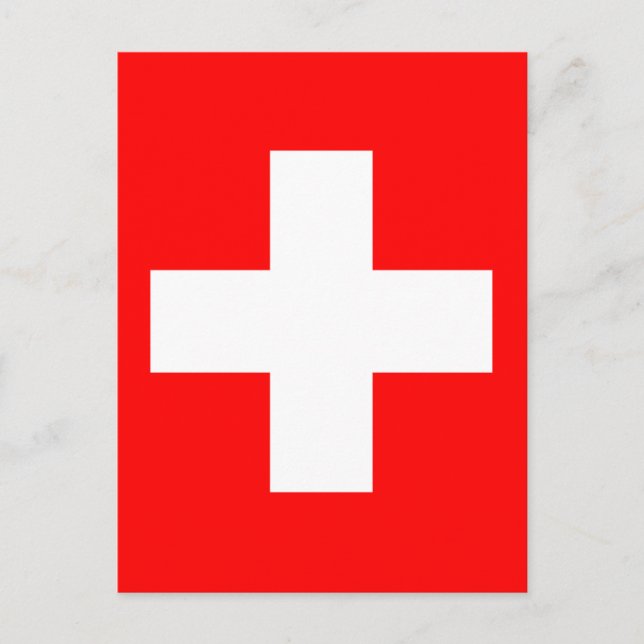 Cartão Postal Bandeira da Suiça (Frente)