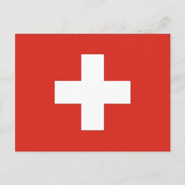 Cartão Postal Bandeira da Suíça (Frente)