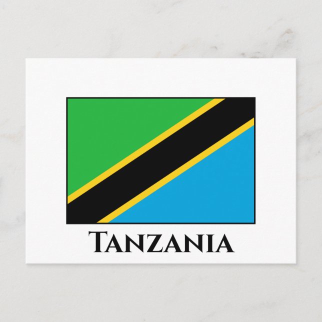 Cartão Postal Bandeira da Tanzânia (Frente)