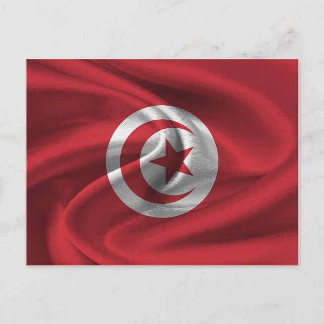 Cartão Postal Bandeira da Tunísia (Frente)