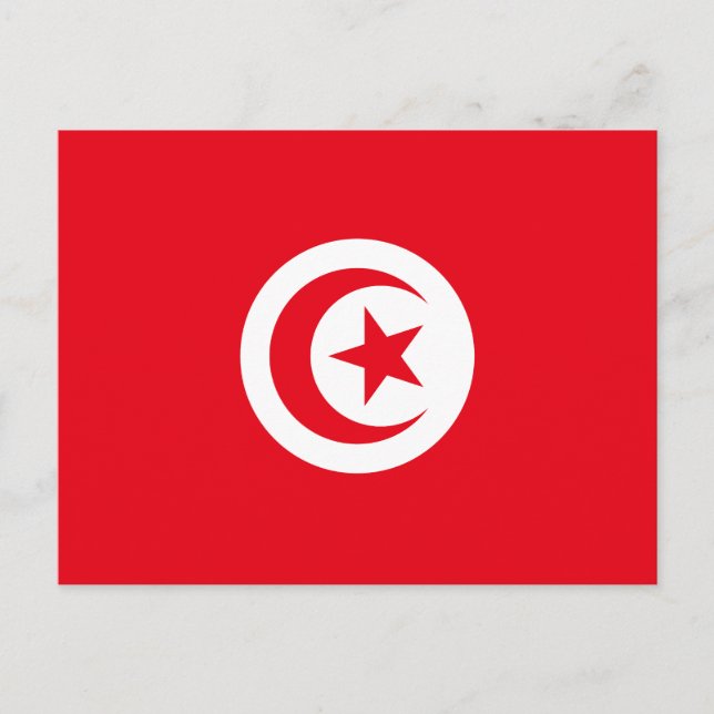 Cartão Postal Bandeira da Tunísia (Frente)