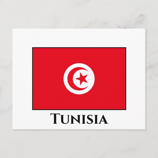 Cartão Postal Bandeira da Tunísia (Frente)