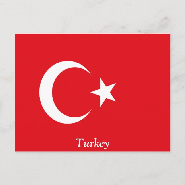 Cartão Postal Bandeira da Turquia (Frente)