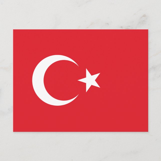 Cartão Postal Bandeira da Turquia (Frente)