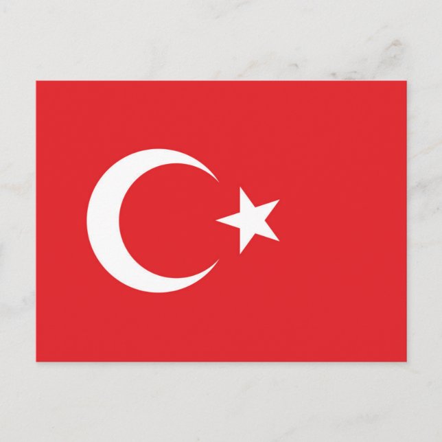 Cartão Postal Bandeira da Turquia (Frente)