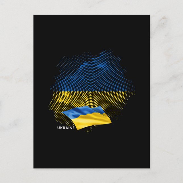 Cartão Postal bandeira da Ucrânia (Frente)