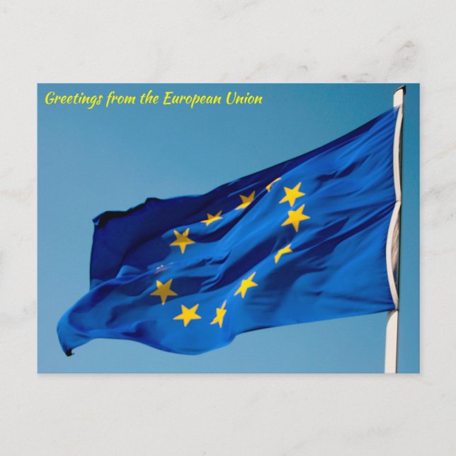 Cartão Postal Bandeira da UE (Frente)