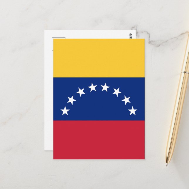 Cartão Postal Bandeira da Venezuela (Frente/Verso In Situ)
