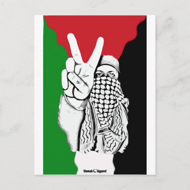 Cartão Postal Bandeira da Vitória da Palestina (Frente)