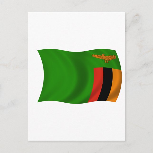 Cartão Postal Bandeira da Zâmbia (Frente)