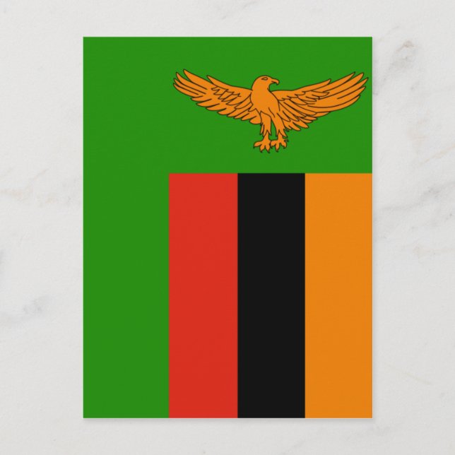 Cartão Postal bandeira da Zâmbia (Frente)