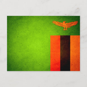 Cartão Postal Bandeira da Zâmbia beijada pelo sol