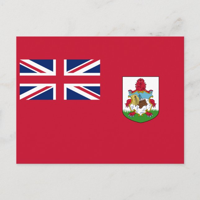 Cartão Postal Bandeira das Bermudas Patriótica (Frente)