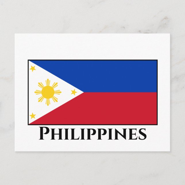 Cartão Postal Bandeira das Filipinas (Frente)