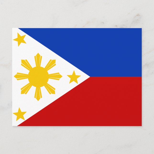 Cartão Postal Bandeira das Filipinas (Frente)