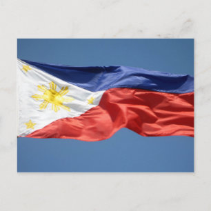 Cartão Postal bandeira das filipinas ondulando