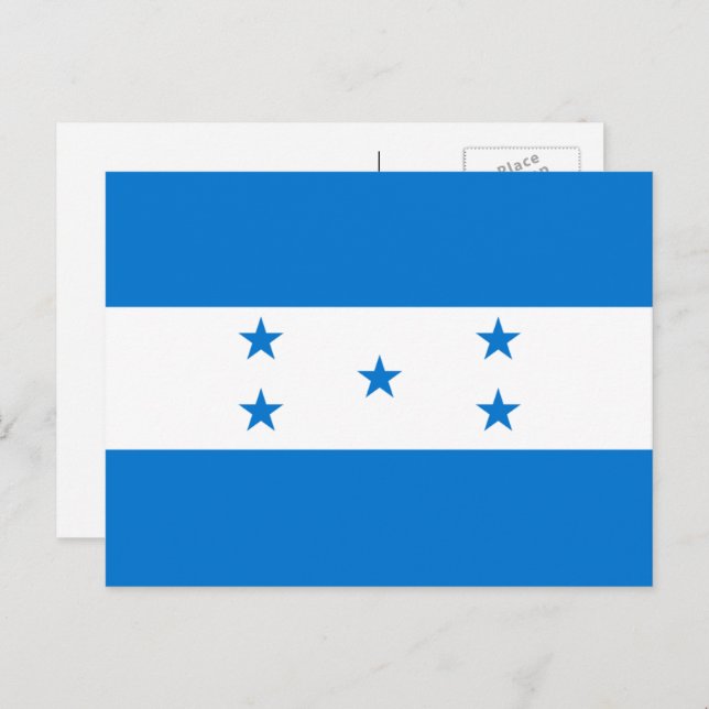 Cartão Postal Bandeira das Honduras (Frente/Verso)