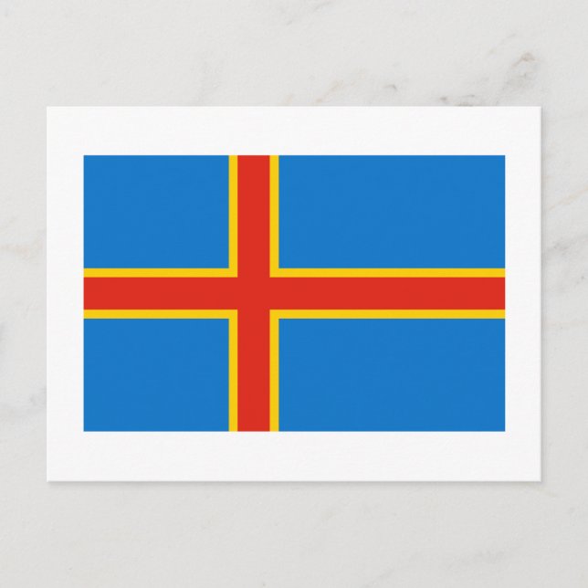 Cartão Postal Bandeira das Ilhas Aland (Frente)
